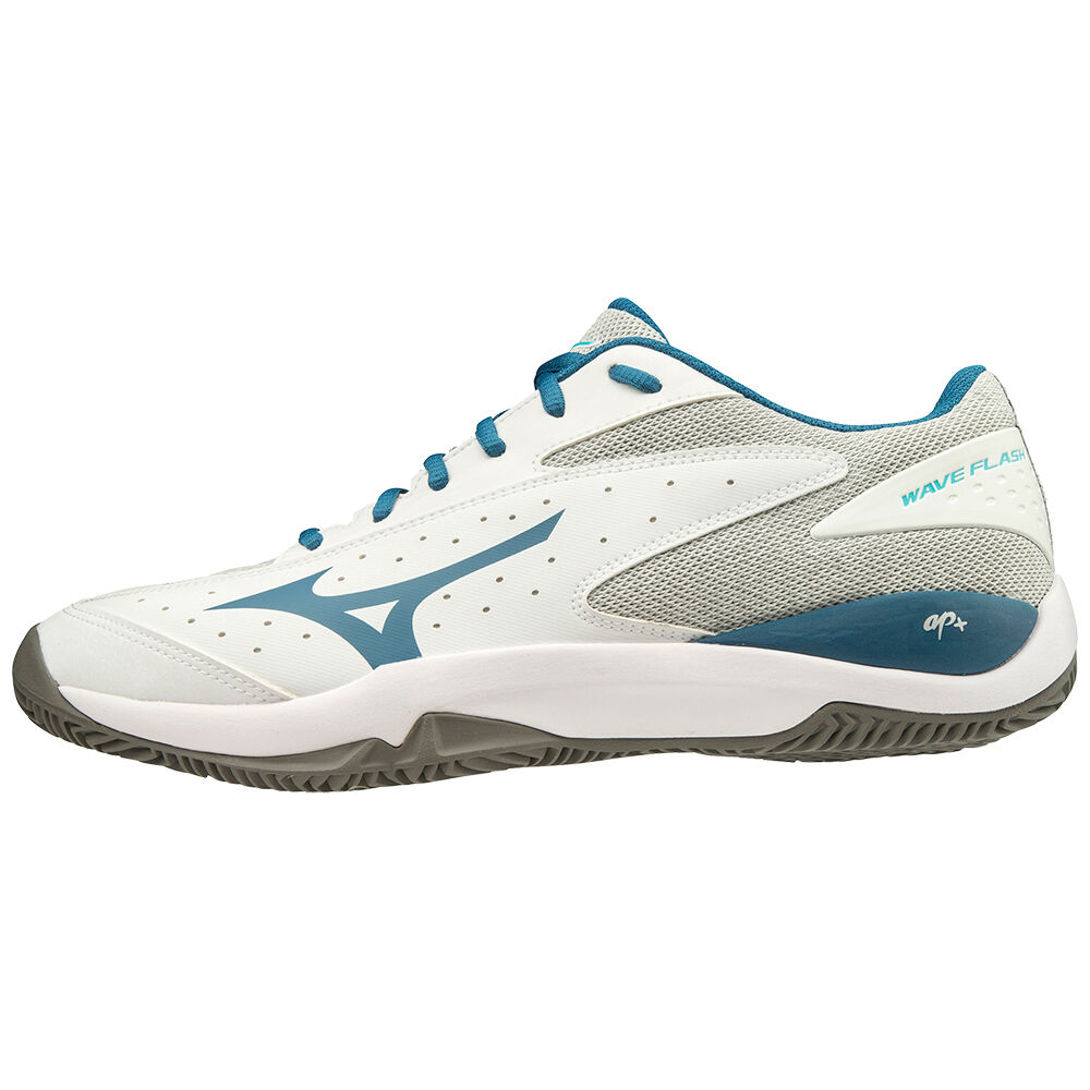 Mizuno Men's Wave Flash Cc Tennis Shoes White/Blue (61GC197030-VPA)